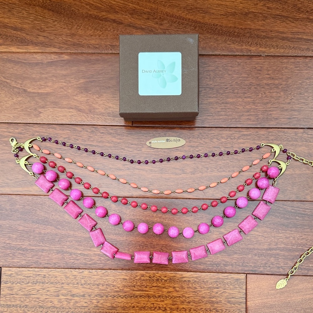 Pink David Aubrey Statement Necklace